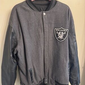 Gray and Black Raiders Jacket